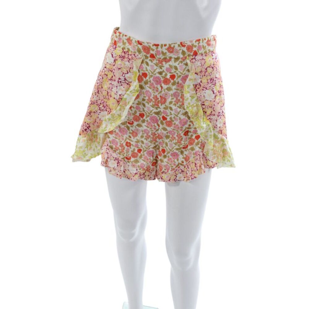 Zimmermann Womens Hot Pants 100% Linen Floral Multicolor Zip Size 1